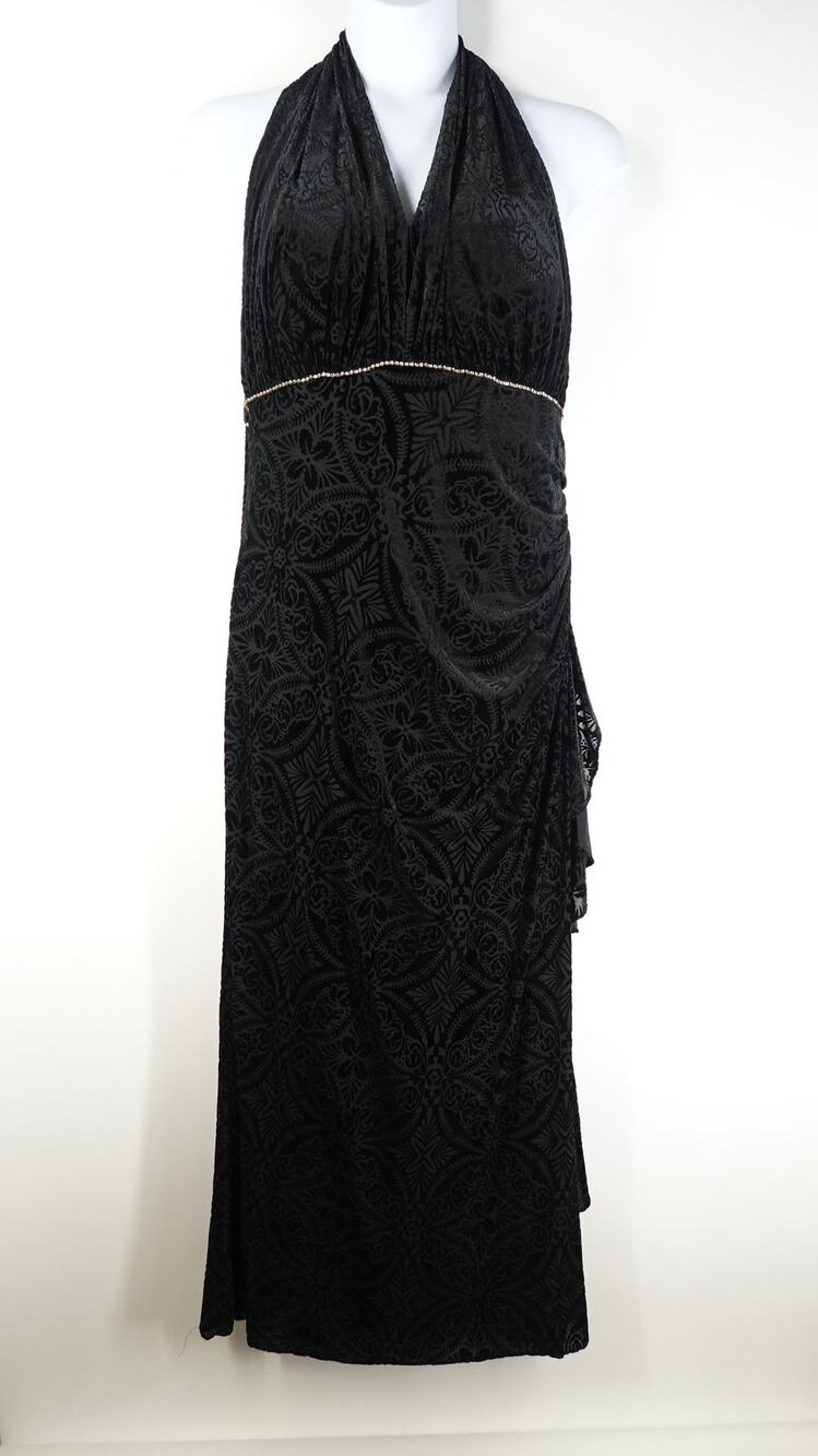 Betsy & Adam Vtg 90s Women's Dress 18W Black Burnout Velvet Whimsygoth Y2K Fairy